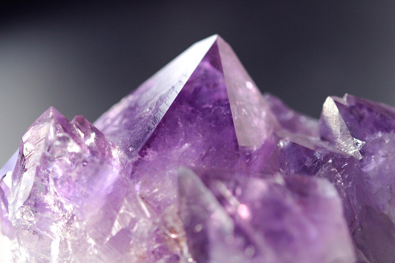 amethyst, crystal, gemstone, nature, purple, mountain, glitter, magic, light