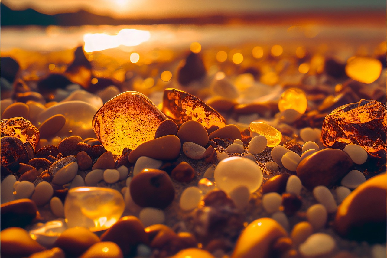 pebbles, sea, beach, ocean, baltic amber, baltic sea, nature, amber, succinic acid